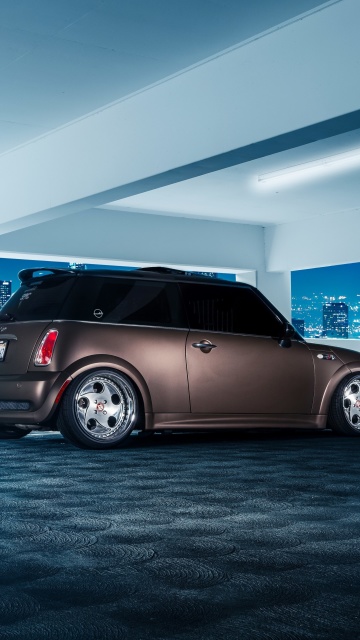 Обои Mini Cooper Matte Black 360x640