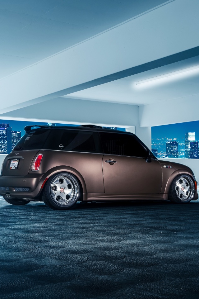 Fondo de pantalla Mini Cooper Matte Black 640x960