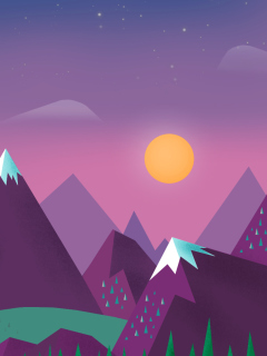 Sfondi Purple Mountains Illustration 240x320