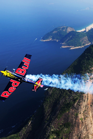 Fondo de pantalla Red Bull Airplane 320x480