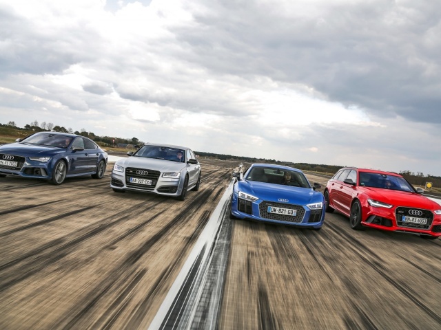 Audi RS 7, RS 6, R8 wallpaper 640x480