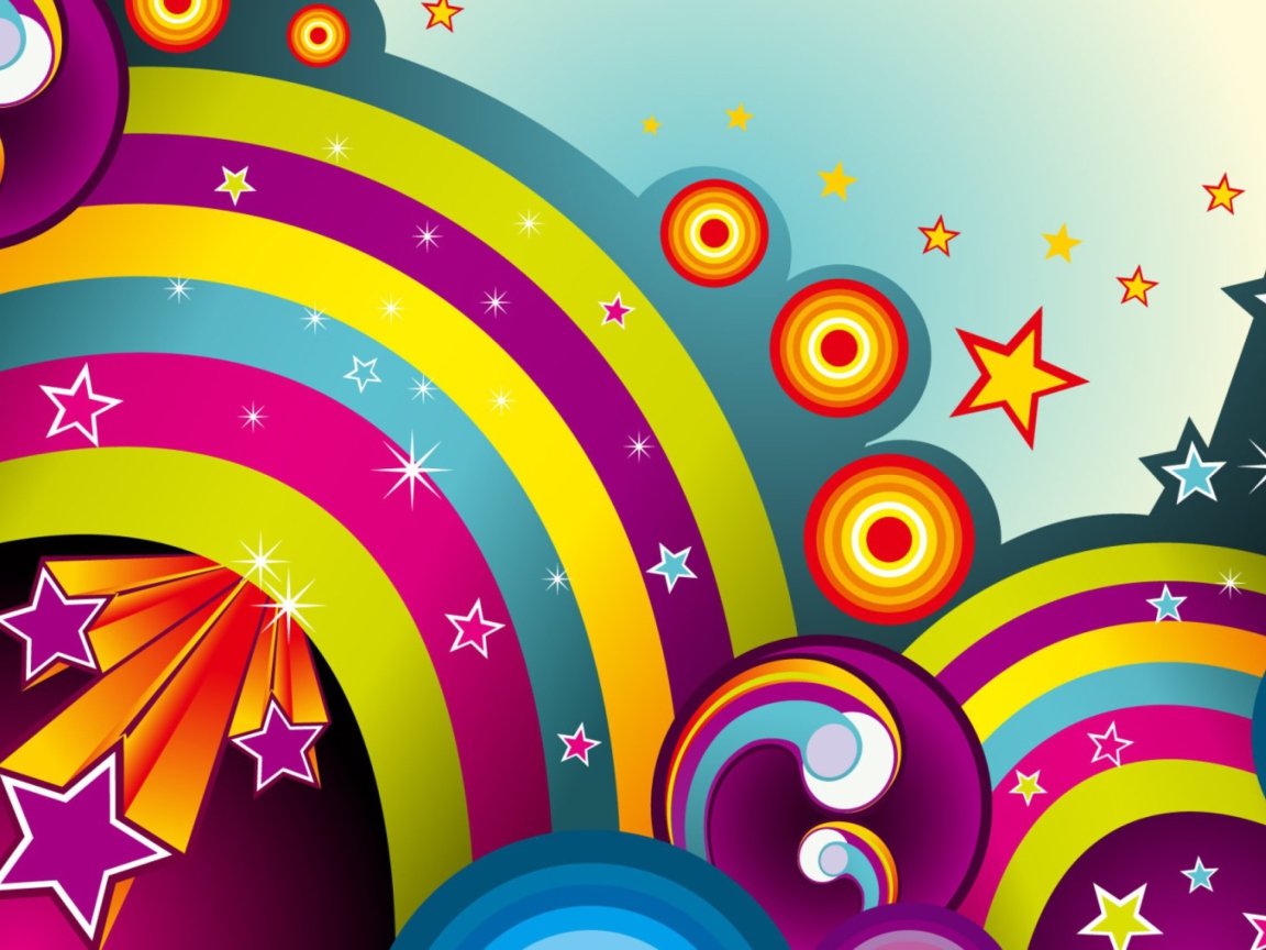 Das Vector Rainbows Wallpaper 1152x864