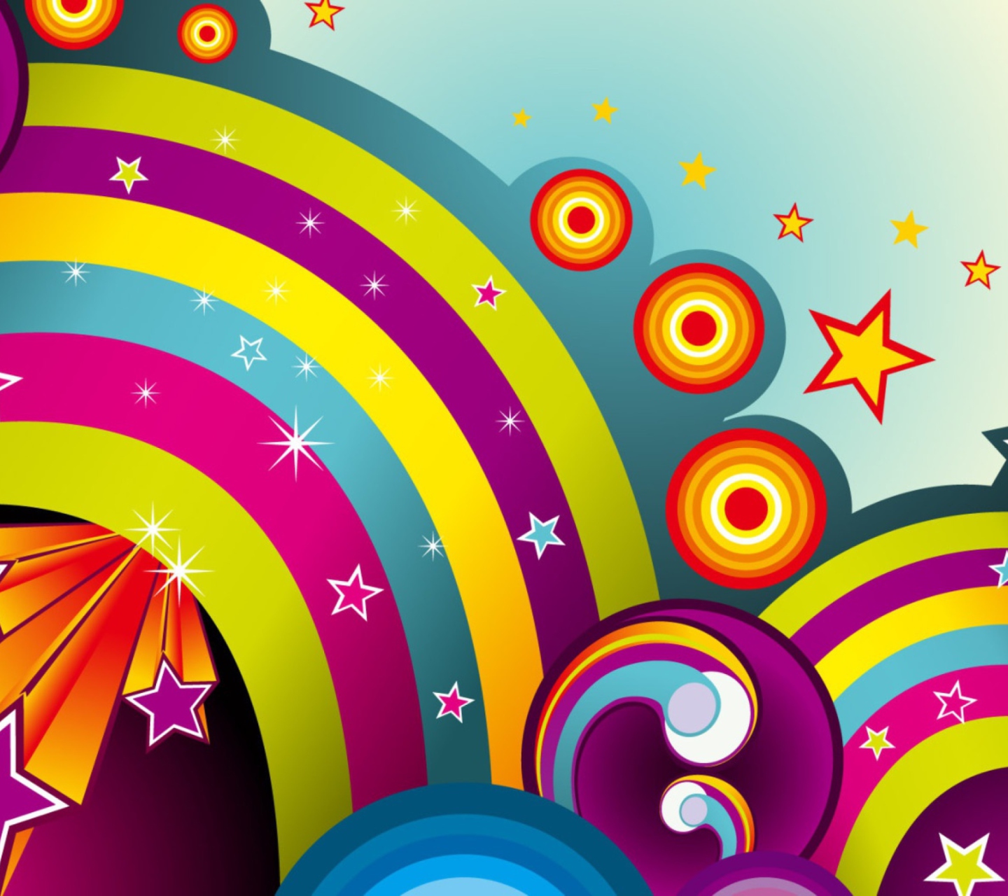 Fondo de pantalla Vector Rainbows 1440x1280