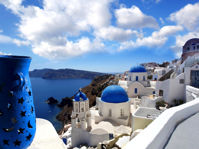 Fondo de pantalla Oia, Greece, Santorini 640x480