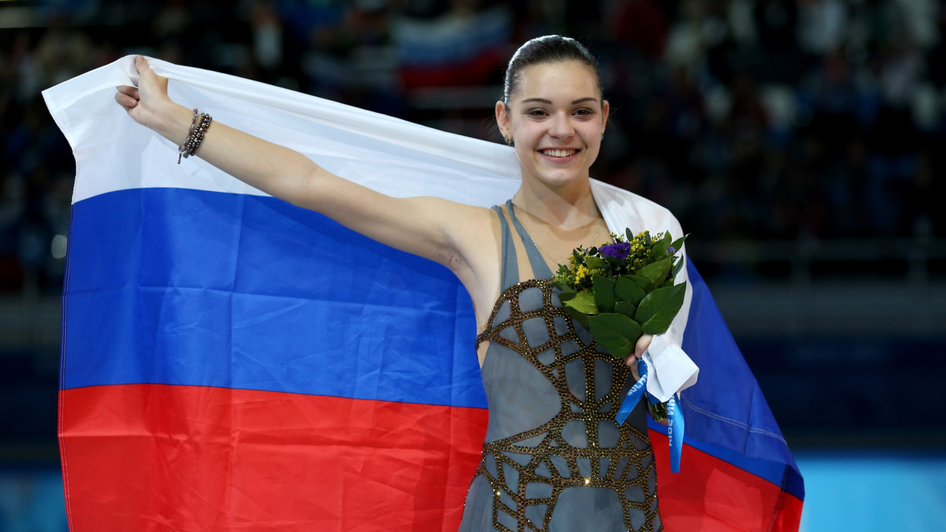 Das Adelina Sotnikova Figure Skating Champion Wallpaper 1366x768