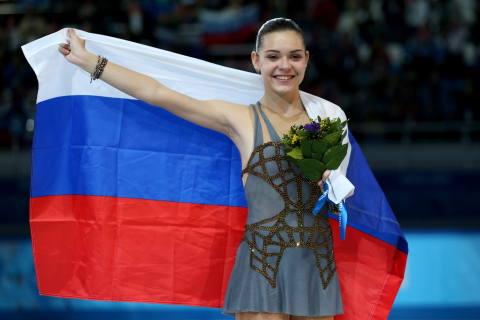 Обои Adelina Sotnikova Figure Skating Champion 480x320