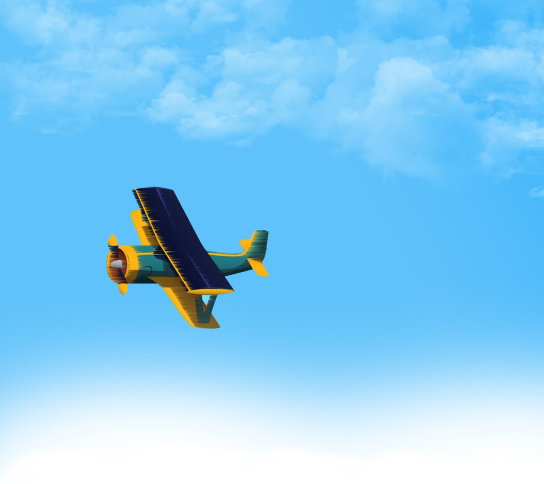 Обои Fly In Blue Sky 1080x960