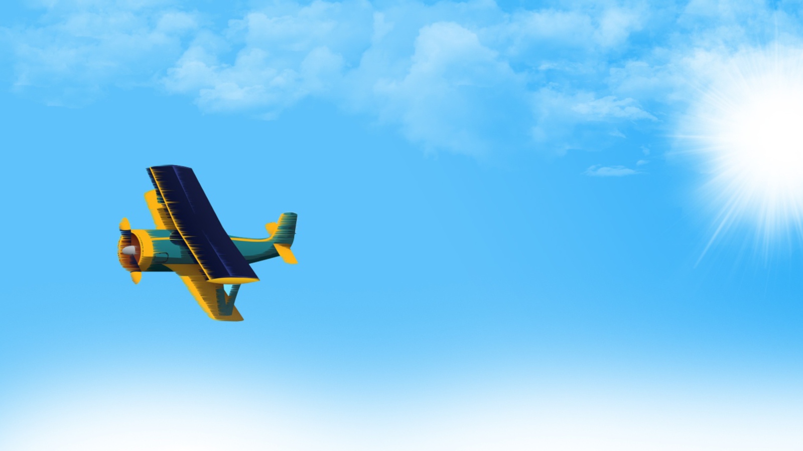 Screenshot №1 pro téma Fly In Blue Sky 1600x900