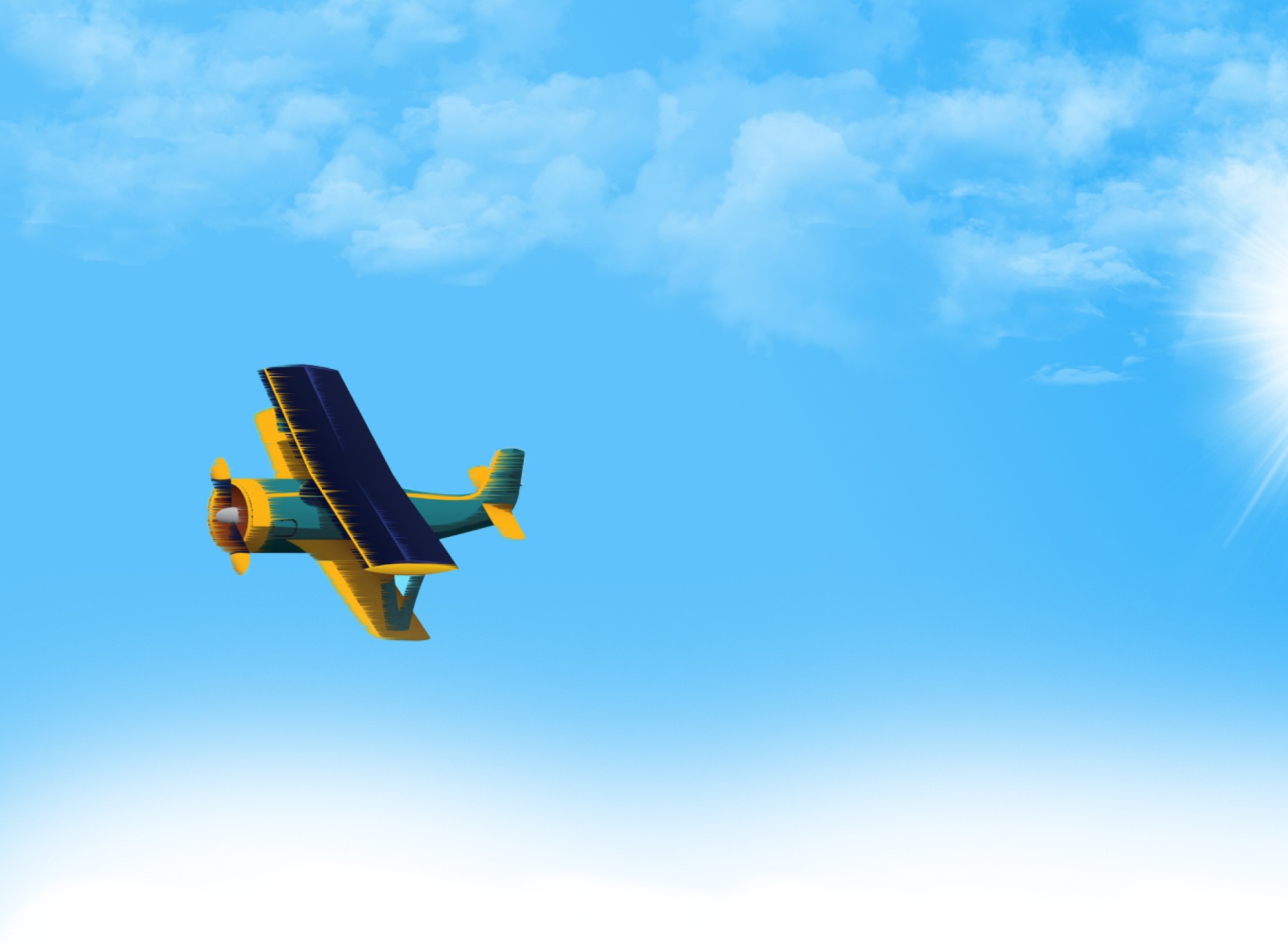 Обои Fly In Blue Sky 1920x1408