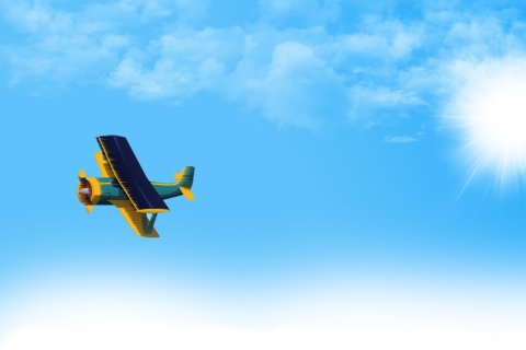Обои Fly In Blue Sky 480x320
