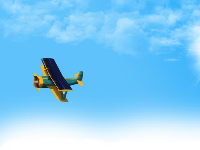 Das Fly In Blue Sky Wallpaper 640x480