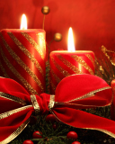 Red Candles And Ribbon wallpaper 128x160