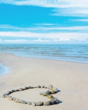 Heart Of Pebbles On Beach screenshot #1 128x160