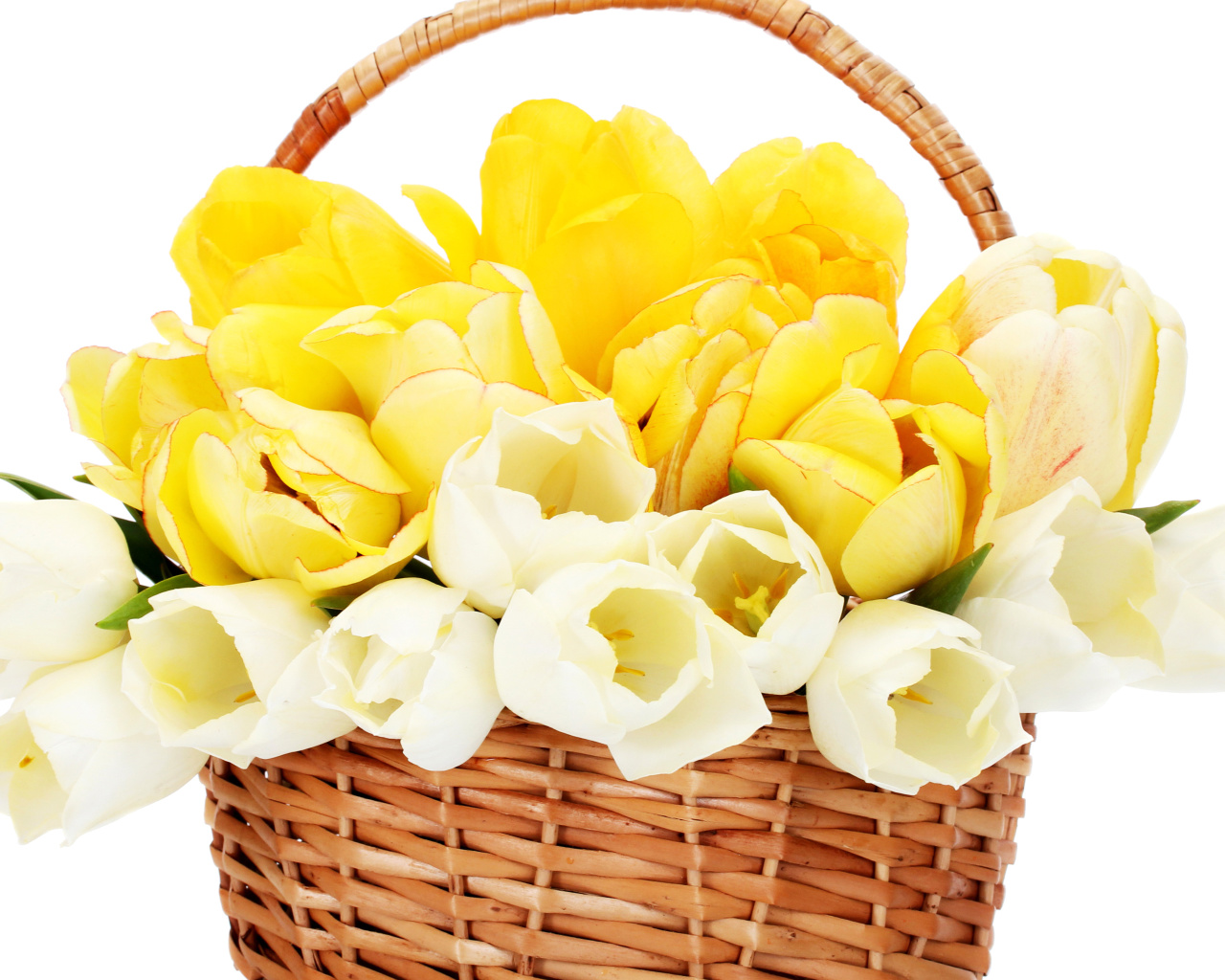 Screenshot №1 pro téma Spring Tulips in Basket 1280x1024