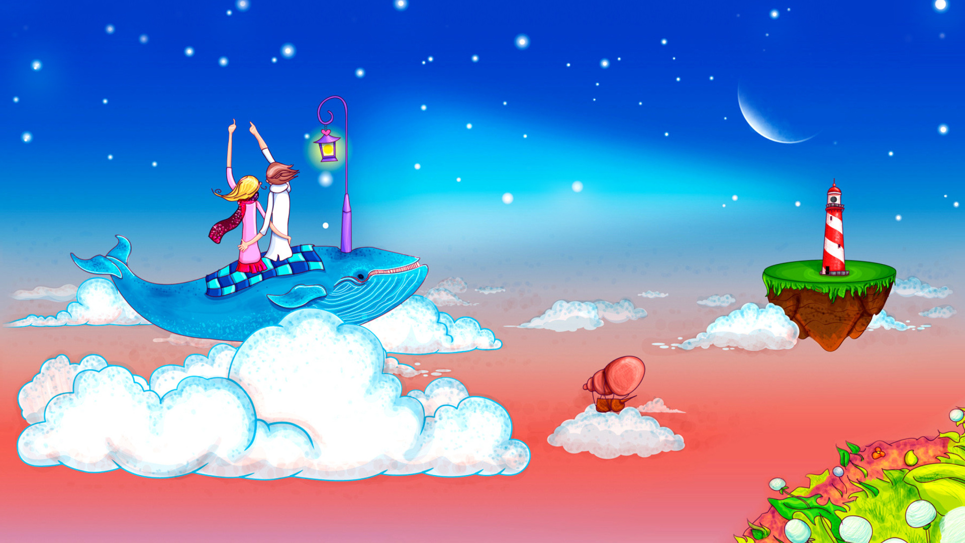 Das Love on Clouds Wallpaper 1920x1080