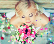 Fondo de pantalla Cute Blonde Bride 176x144