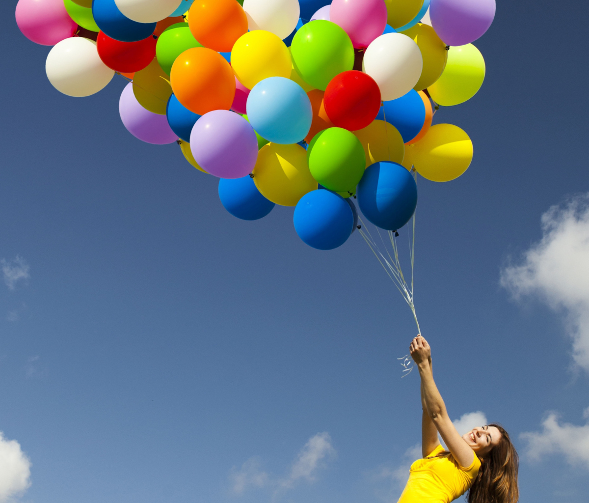 Girl With Balloons wallpaper 1200x1024