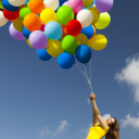 Fondo de pantalla Girl With Balloons 128x128