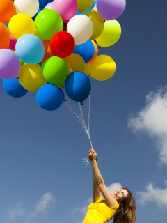 Girl With Balloons wallpaper 240x320