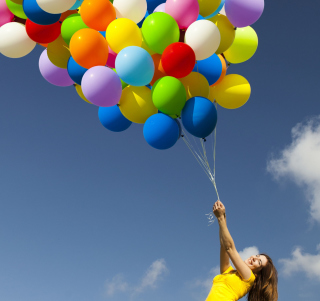 Kostenloses Girl With Balloons Wallpaper für Nokia 6100