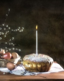 Fondo de pantalla Easter Cake With Candle 128x160