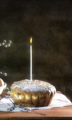 Easter Cake With Candle screenshot #1 240x400