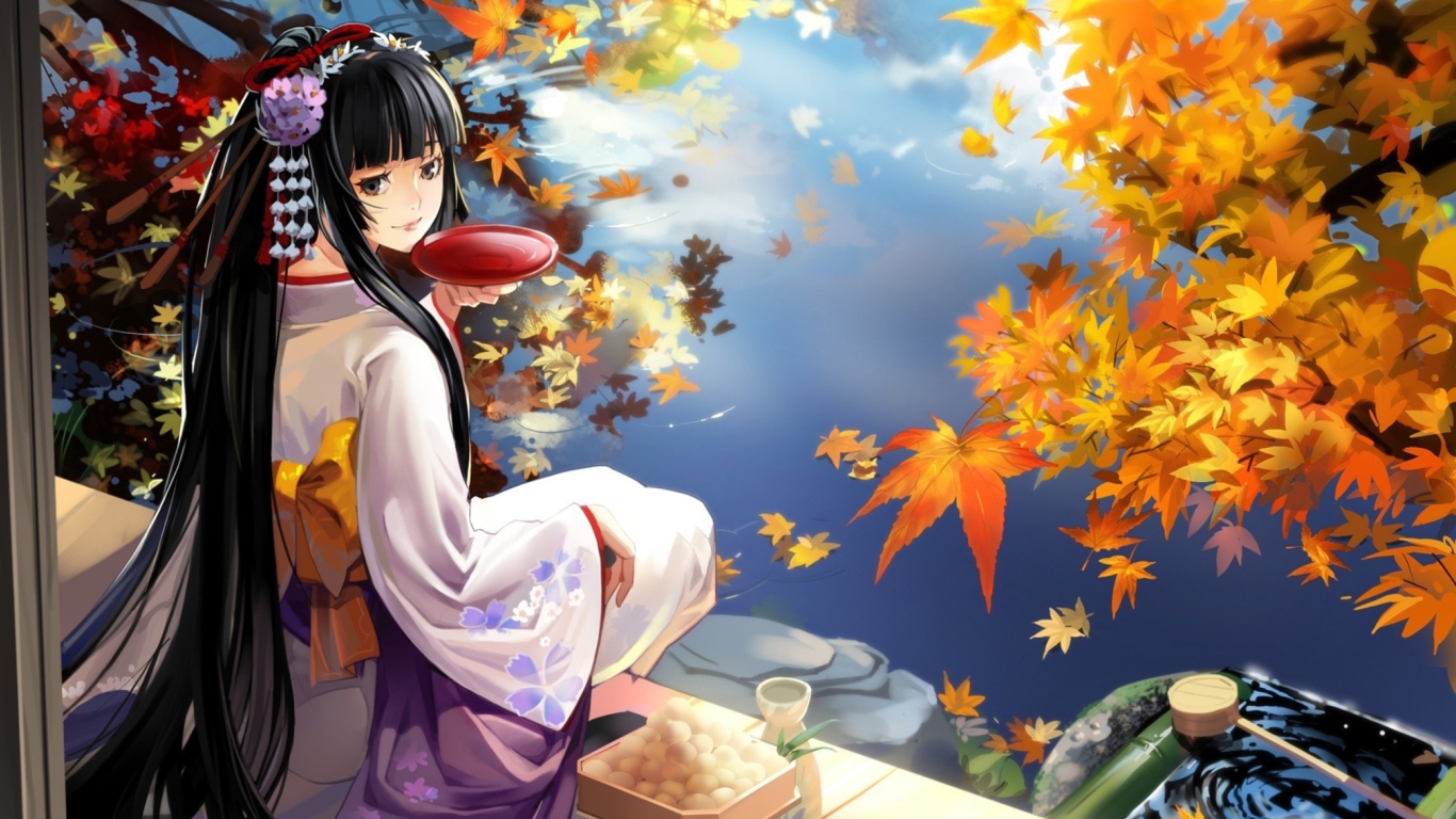 Das Geisha Anime Wallpaper 1366x768