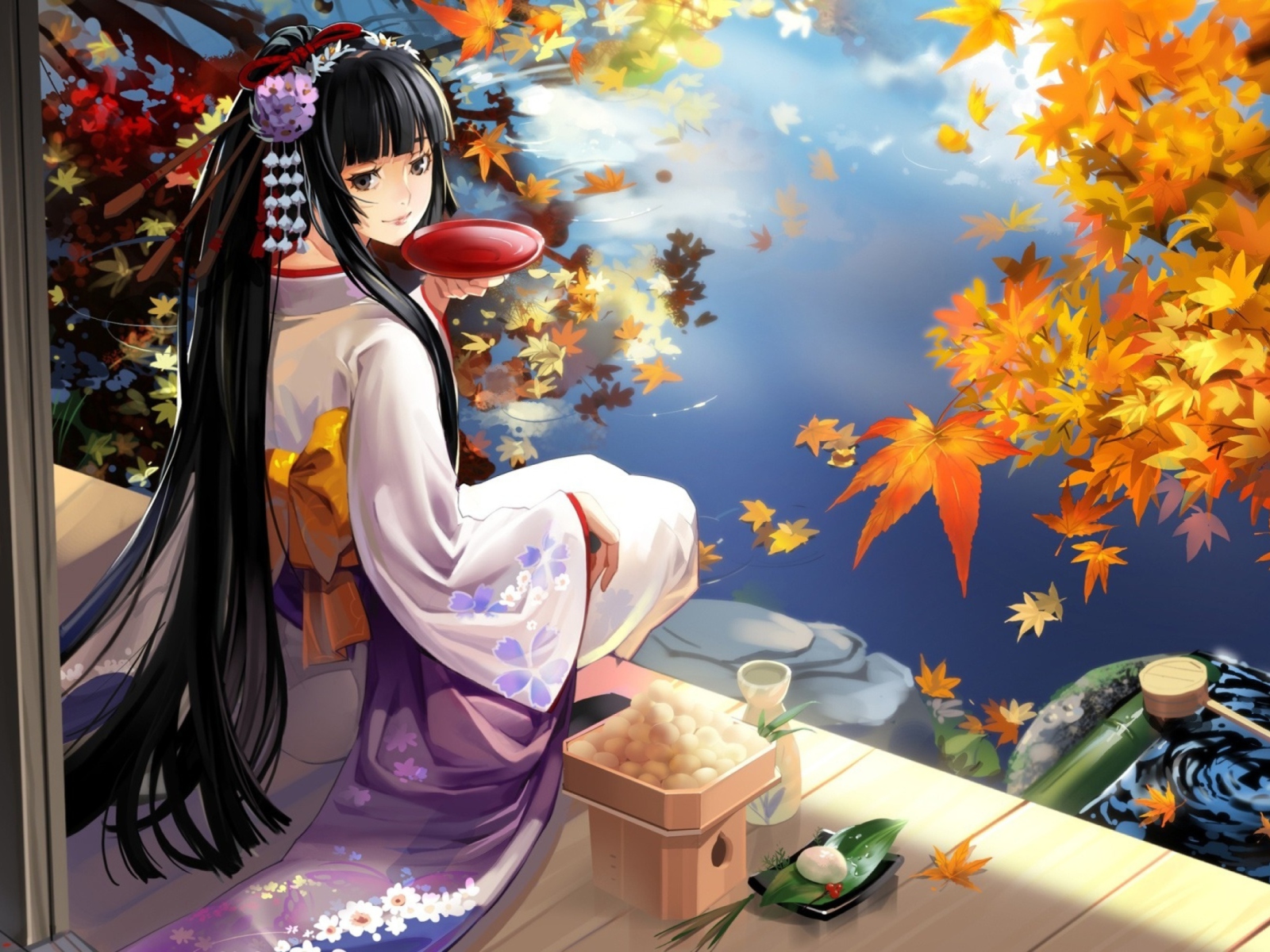 Fondo de pantalla Geisha Anime 1600x1200