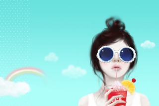 Cool Girl Drawing Background for Android, iPhone and iPad