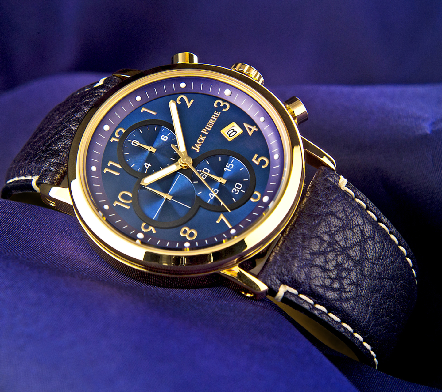 Fondo de pantalla Gold And Blue Watch 1440x1280