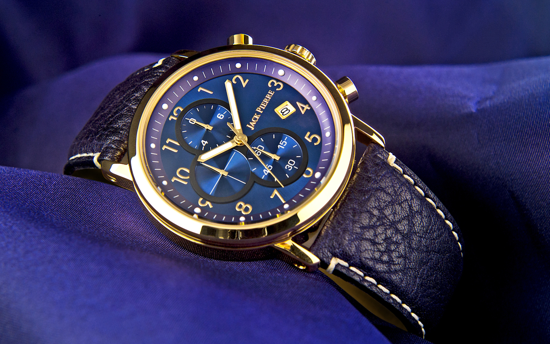 Fondo de pantalla Gold And Blue Watch 1920x1200