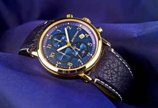 Gold And Blue Watch Picture for Android, iPhone and iPad