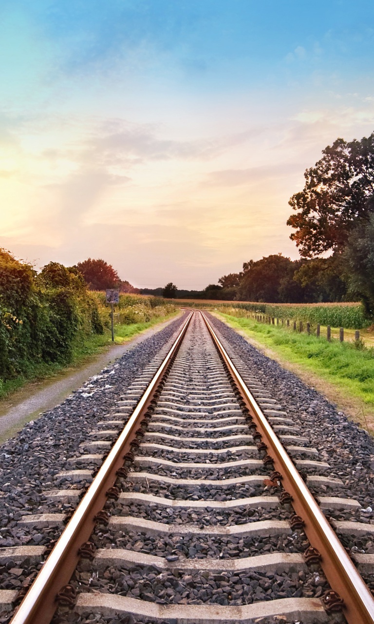 Scenic Railroad Track wallpaper 768x1280