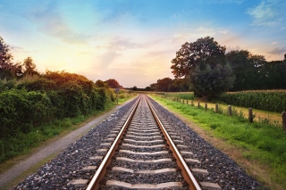 Scenic Railroad Track Background for Android, iPhone and iPad