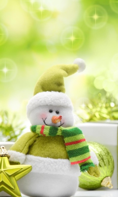 Sfondi Cute Green Snowman 240x400