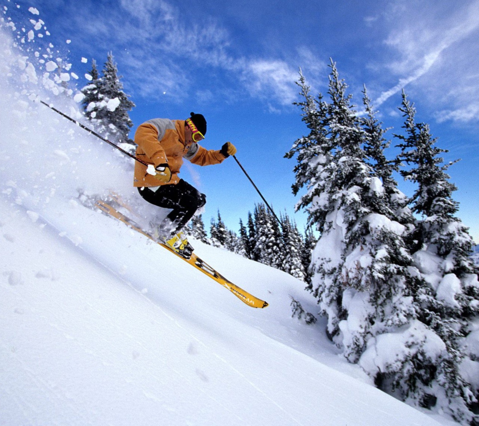 Skiing wallpaper 960x854