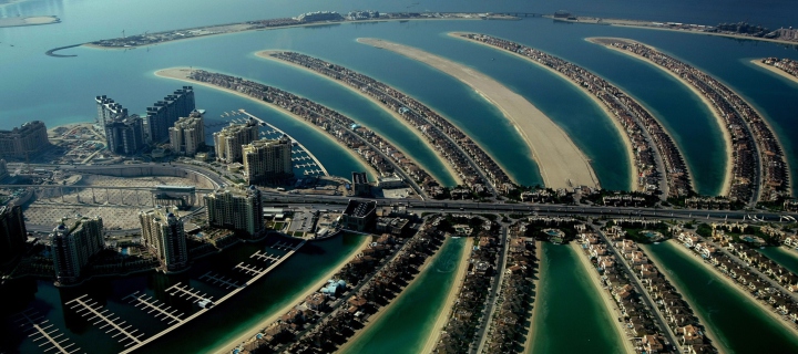 Das Palm Island Dubai Wallpaper 720x320