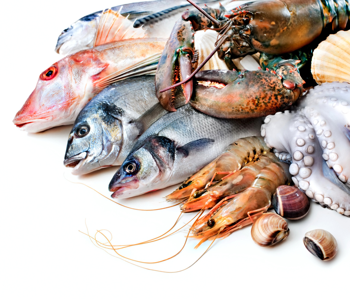 Das Fresh Seafood Wallpaper 1200x1024