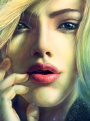 Sfondi Blonde Girl Painting 132x176