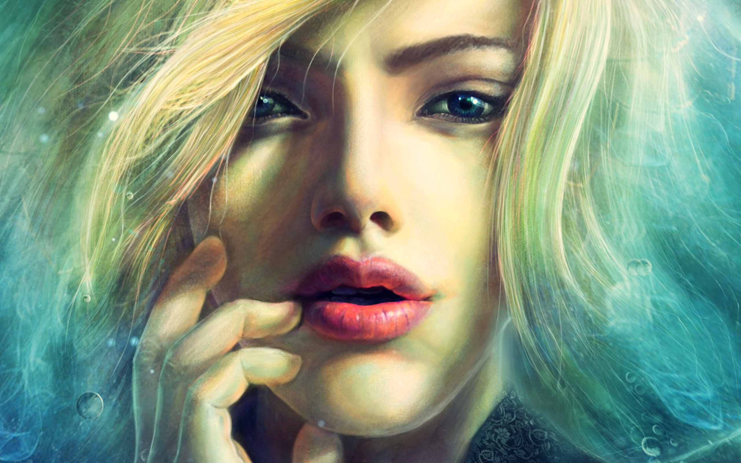 Blonde Girl Painting wallpaper 2560x1600