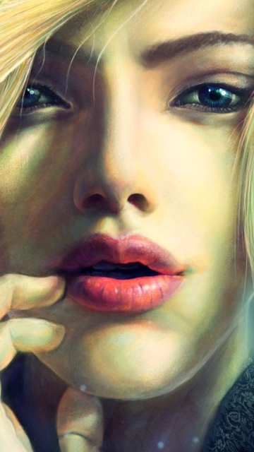 Обои Blonde Girl Painting 360x640