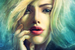 Blonde Girl Painting Picture for Android, iPhone and iPad