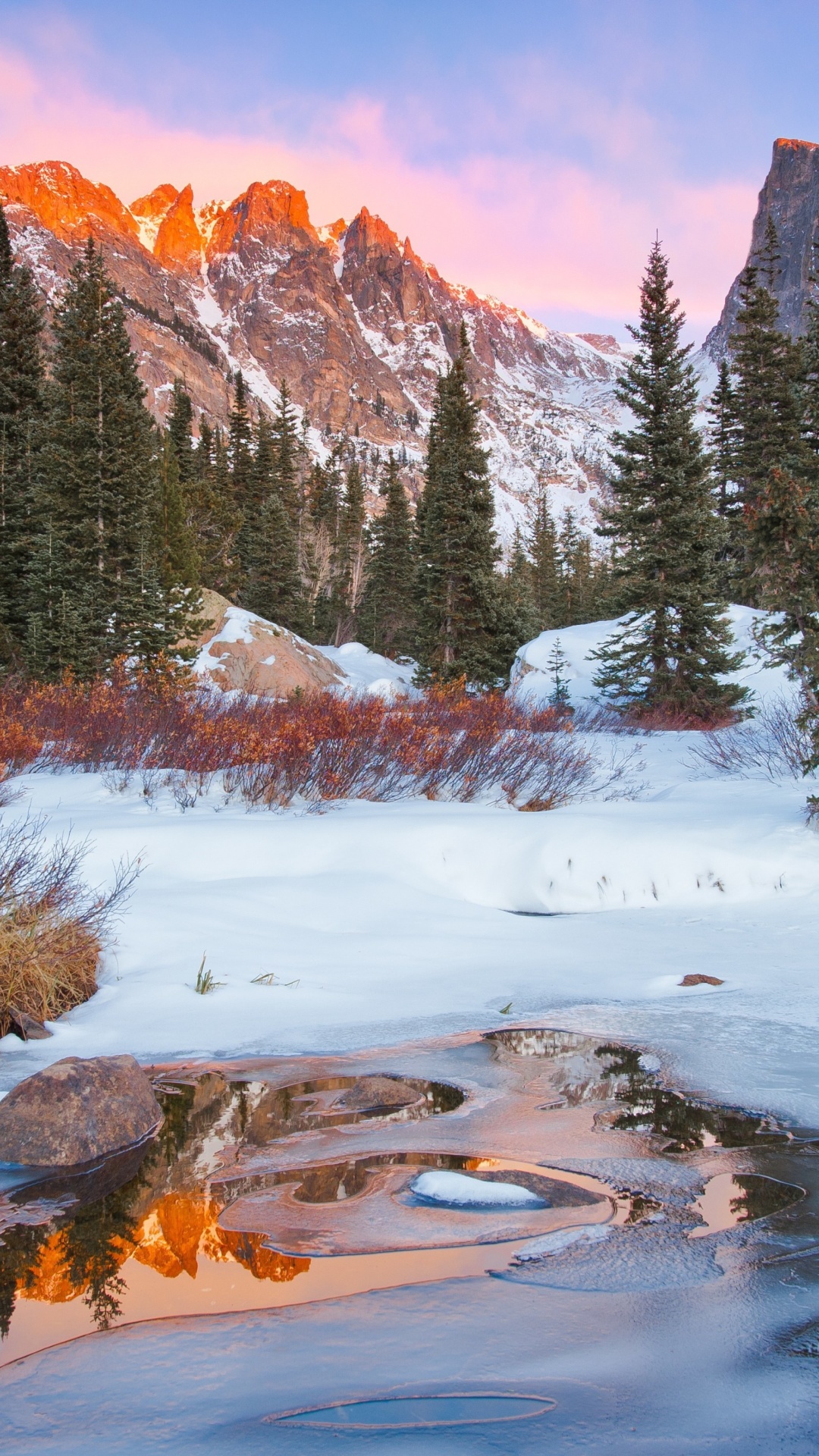 Fondo de pantalla Colorado Winter Mountains 1080x1920