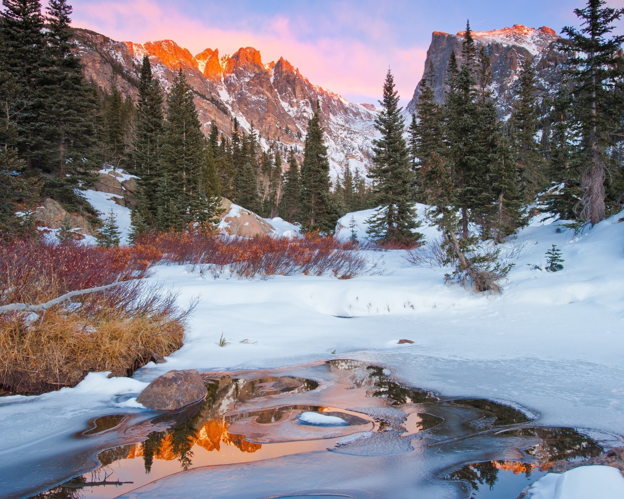 Screenshot №1 pro téma Colorado Winter Mountains 1280x1024