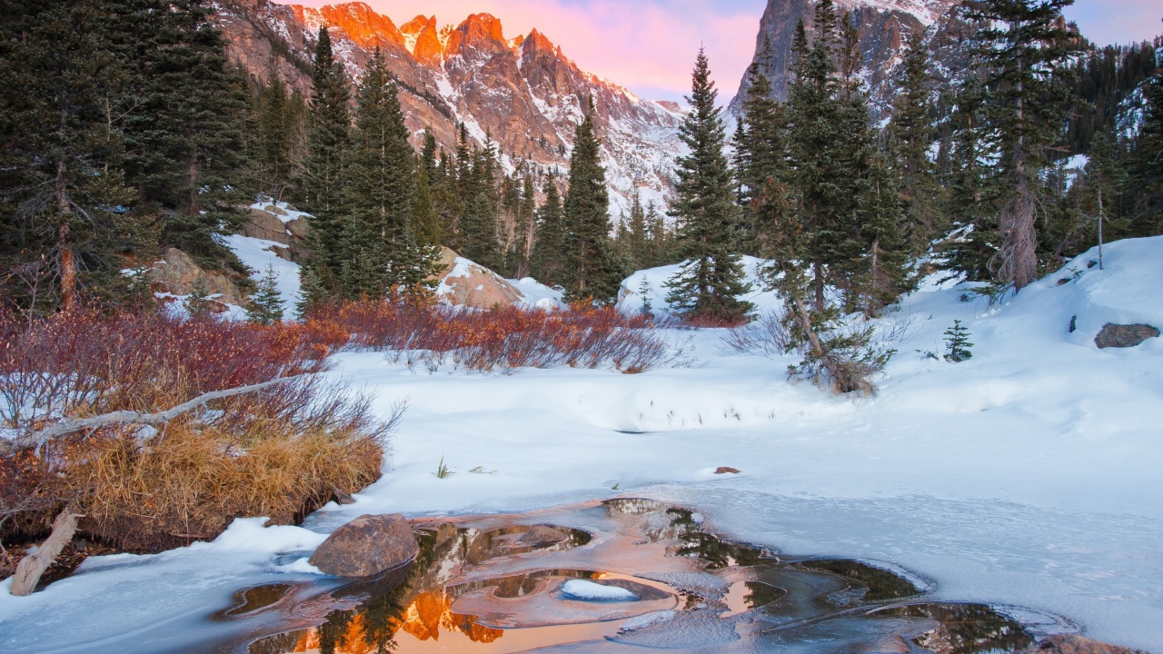 Das Colorado Winter Mountains Wallpaper 1280x720