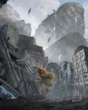 City in Ruins after Post Apocalypse Destruction screenshot #1 128x160