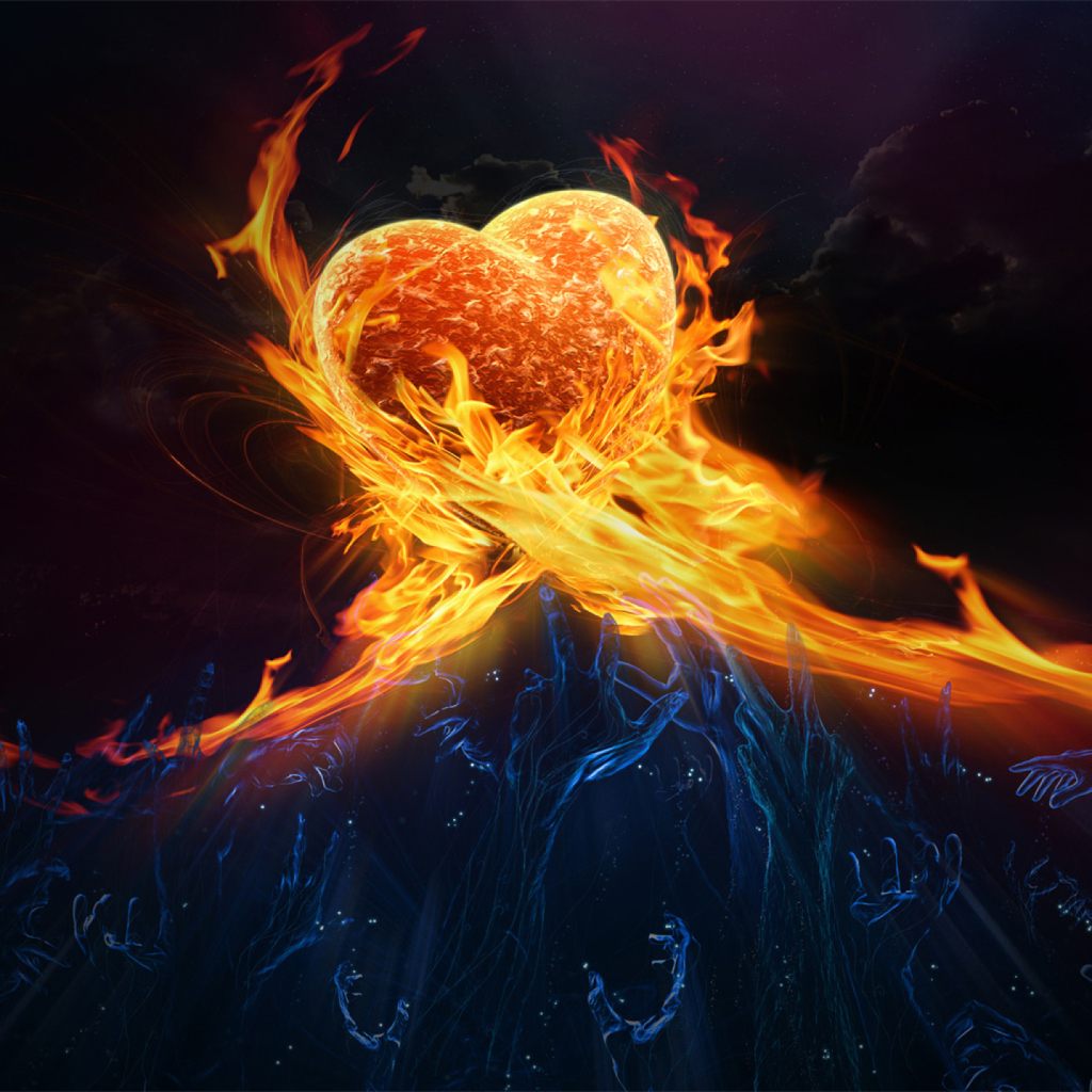 Fondo de pantalla Love Is Fire 1024x1024