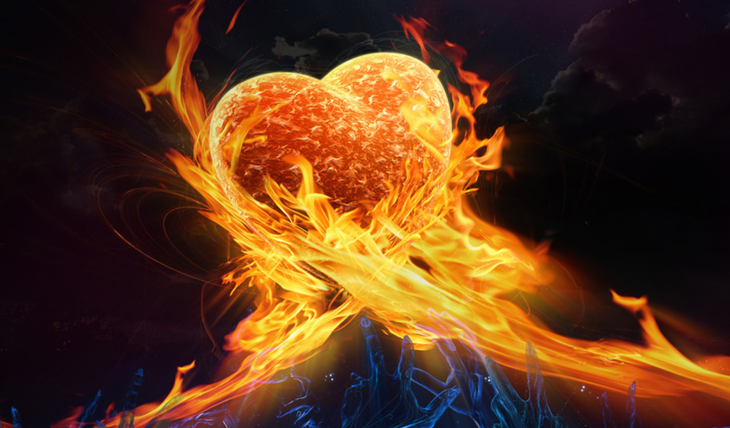 Обои Love Is Fire 1024x600