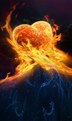 Fondo de pantalla Love Is Fire 240x400