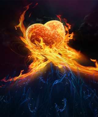 Kostenloses Love Is Fire Wallpaper für iPhone 4S
